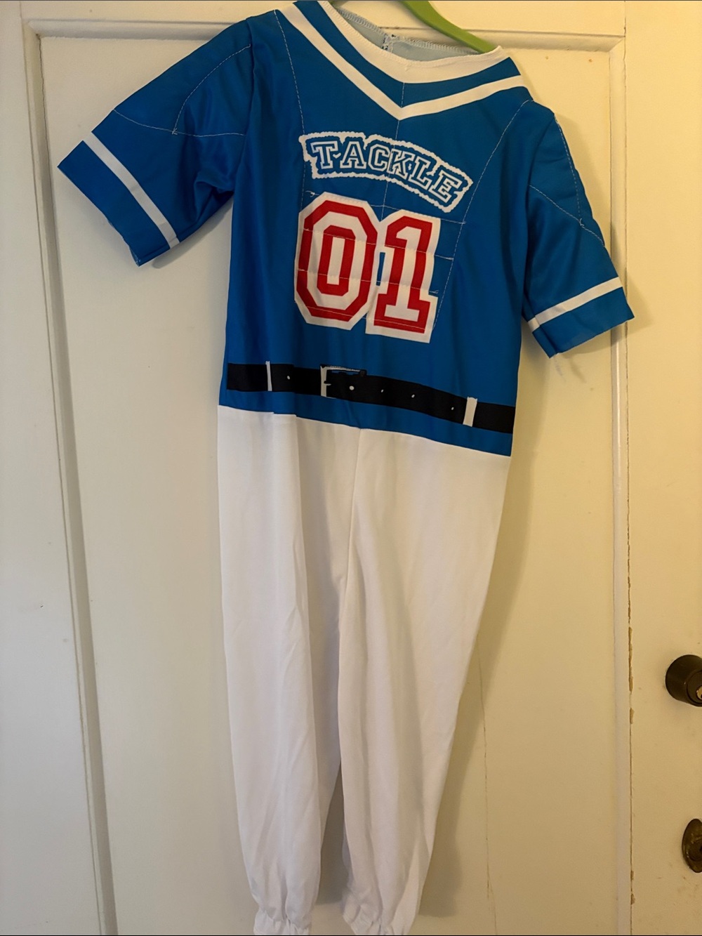 Blue 'Tackle 01' Kids Athletic Jersey One-Piece
